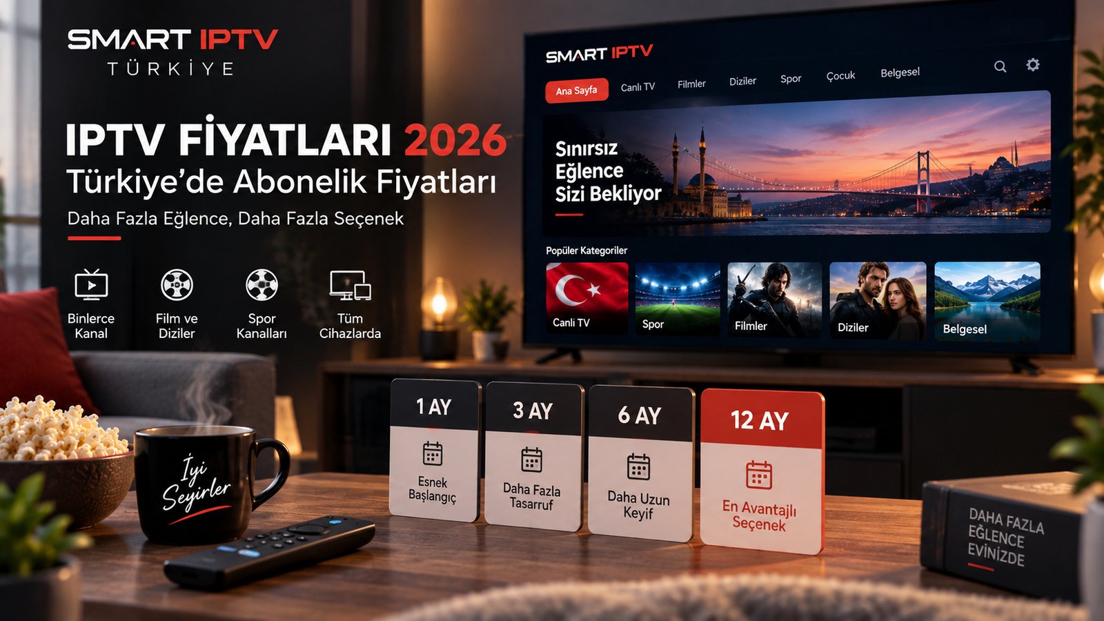 IPTV fiyatları 2026 Türkiye abonelik fiyatları ve paket seçenekleri